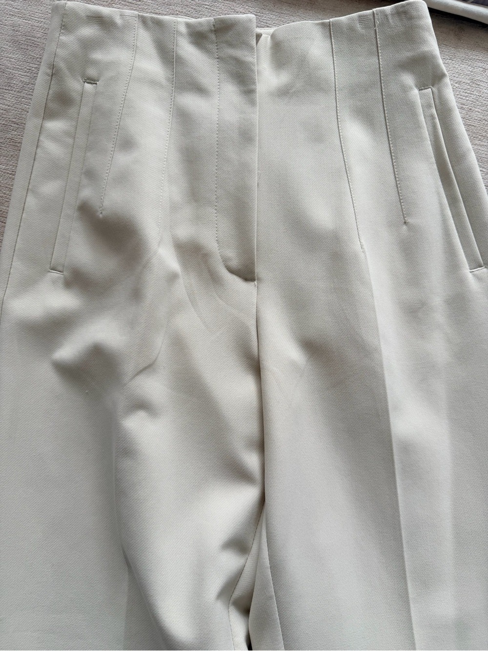 Zara Cream Tailored Straight Trousers Women's - Picture 5 of 7
